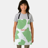 紅葉グリーンホワイト秋感謝祭の名前 エプロン (インサイチュ)