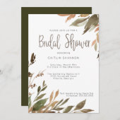 紅葉グリーンリーウォーターカラーブライダルシャワー 招待状 (正面/裏面)