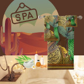 紅葉グリーン、ブラウン、サビ、チョコレートブラウン バスタオルセット