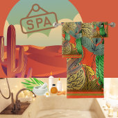 紅葉グリーン、ブラウン、ラスト、タンジェリン バスタオルセット