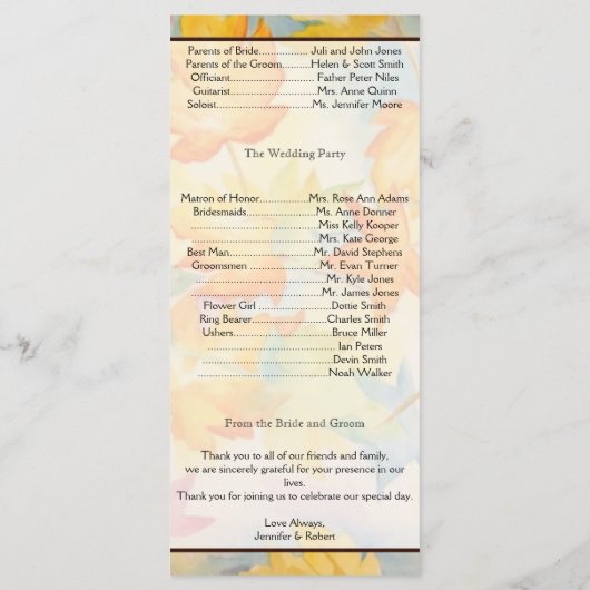 紅葉ゲイ結婚式 プログラム (裏面)