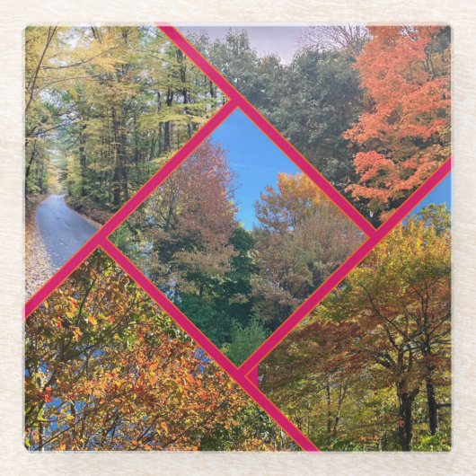 紅葉コラージュ ガラスコースター (正面)