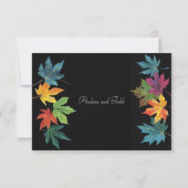 紅葉コントラスト結婚ブラック 出欠カード (裏面)