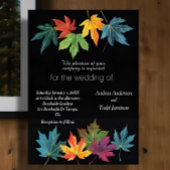 紅葉コントラスト結婚ブラック 招待状