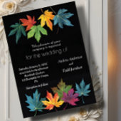 紅葉コントラスト結婚ブラック 招待状