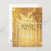 紅葉ゴールデンオータム素朴ウッズRSVP インビテーションポストカード (正面/裏面)