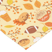 紅葉サッカーとカボチャのスパイスパターン ショートテーブルランナー (コーナー)