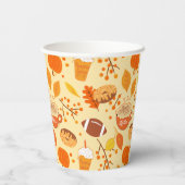 紅葉サッカーとカボチャのスパイスパターン 紙コップ (裏面)