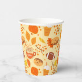 紅葉サッカーとカボチャのスパイスパターン 紙コップ (右)