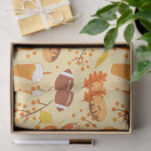 紅葉サッカーとカボチャのスパイスパターン 薄葉紙 (ギフト)