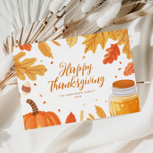 紅葉サンクスギビングのホリデーカード シーズンカード