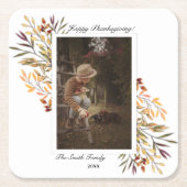 紅葉サンクスギビング写真 スクエアペーパーコースター (正面)
