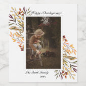 紅葉サンクスギビング写真 ワインラベル (シングルラベル)