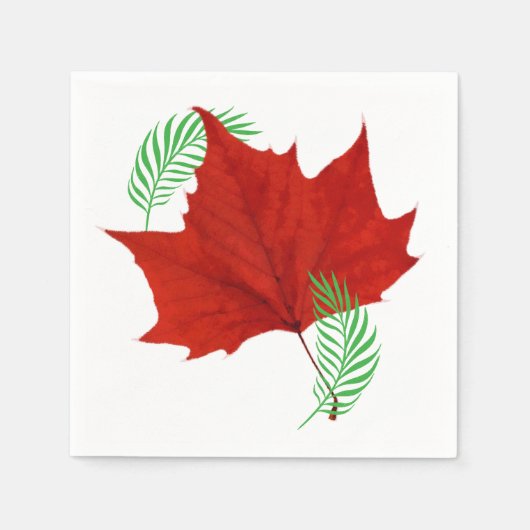紅葉シダ スタンダードカクテルナプキン (正面)