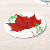 紅葉シダ ラウンドペーパーコースター (アングル)