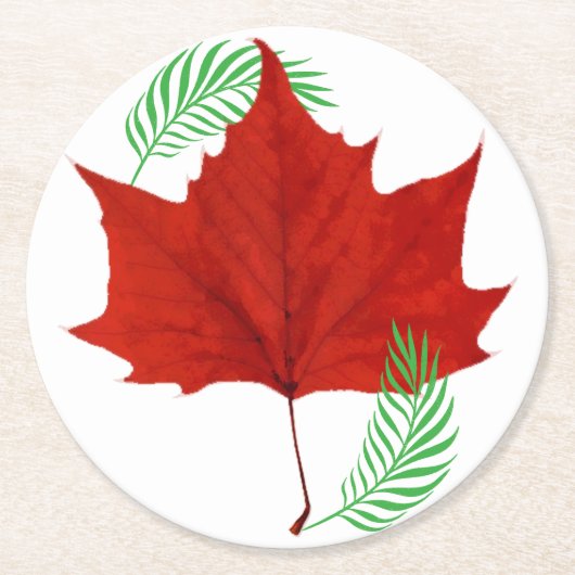 紅葉シダ ラウンドペーパーコースター (正面)