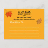 紅葉シャルボードウェディング日付を保存 案内ポストカード (裏面)