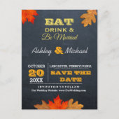 紅葉シャルボードウェディング日付を保存 案内ポストカード (正面)