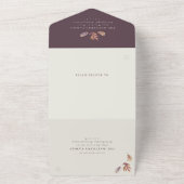 紅葉シンプルエレガント秋結婚の オールインワン招待状 (外側)