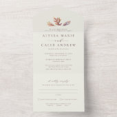 紅葉シンプルエレガント秋結婚の オールインワン招待状 (内側)