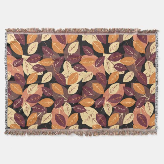 紅葉シンプルダーク スローブランケット (正面)