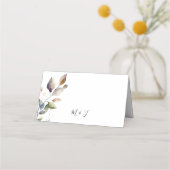 紅葉シンプル植物水の色結婚の プレイスカード (裏面)