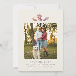 紅葉シンプル1枚秋エレガント梅 セーブザデート