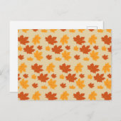 紅葉シームレスパターン壁紙 ポストカード (正面/裏面)