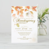 紅葉スクリプト素朴感謝祭ディナー 招待状 (スタンド正面)