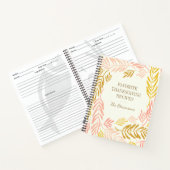 紅葉スタイリッシュ家族感謝祭レシピ  ノートブック (内部)