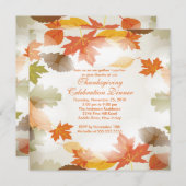 紅葉スタイリッシュ感謝祭招待状 招待状 (正面/裏面)