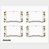 紅葉ステッカー蔵書票 長方形シール (シート)