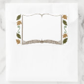 紅葉ステッカー蔵書票 長方形シール (バッグ)