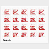 紅葉ステッカー、赤 スクエアシール (シート)