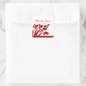 紅葉ステッカー、赤 スクエアシール (バッグ)