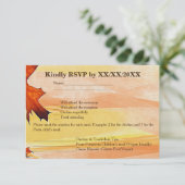 紅葉スワールカラーウェディングRSVPメニューカード 招待状 (スタンド正面)
