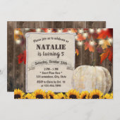 紅葉スンフラワーズパンプキン5誕生日 招待状 (正面/裏面)