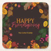 紅葉ズアコーンズベリーフレンドリディナー スクエアペーパーコースター (正面)