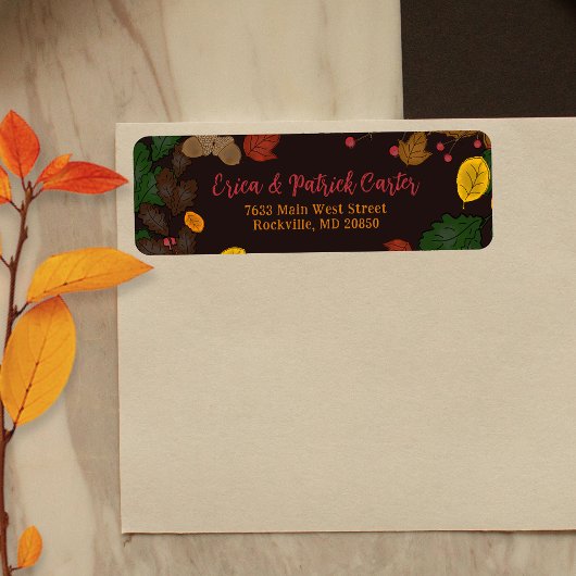 紅葉ズアコーンズベリー差出人住所ラベル ラベル