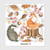 紅葉ズバッジャー&キツネビニルデカール シール (シート)