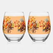紅葉ズベリーピネコーン ステムなしワイングラス (右)