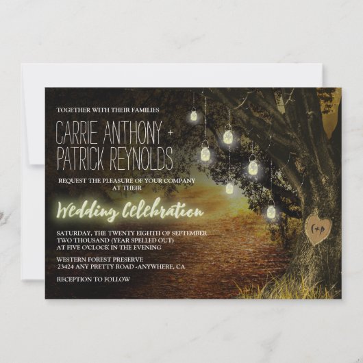 紅葉ズメイスンジャールオークツリー結婚式招待状 招待状 (正面)