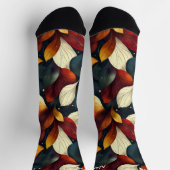 紅葉ソックス(ブルゴーニュ、金ゴールド、グリーン) ソックス (上部)