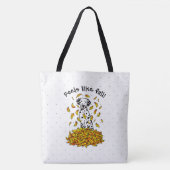 紅葉ダルマチア(黒1)ドッグ遊のおもしろい トートバッグ (正面)