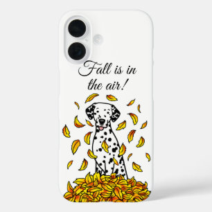 紅葉ダルマチア（黒1）犬遊のかわいい iPhone 16ケース