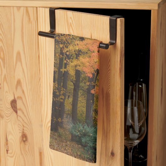 紅葉チューリップポプラールツリー キッチンタオル (三つ折り)