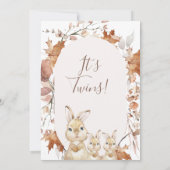 紅葉ツインズバニー子猫ベビーシャワー 招待状 (裏面)