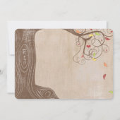 紅葉ツリーオンブラウン紙ウェディング招待 招待状 (裏面)