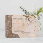 紅葉ツリーオンブラウン紙ウェディング招待 招待状 (スタンド正面)