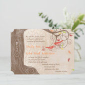 紅葉ツリーオンヴィンテージダマスクウェディング招待状 招待状 (スタンド正面)